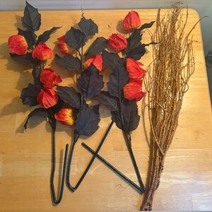 Halloween Fall artificial floral stem lot of 4